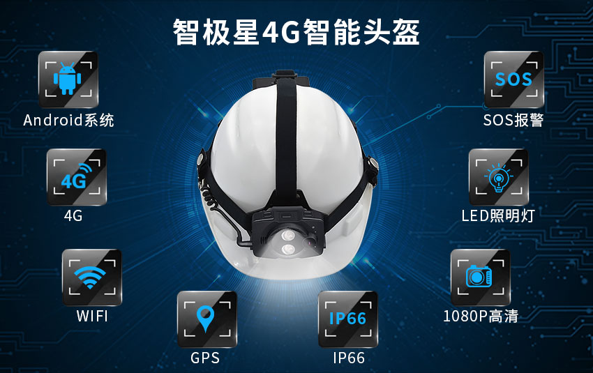 4g头盔式记录仪 4g智能头盔 4g安全帽摄像机