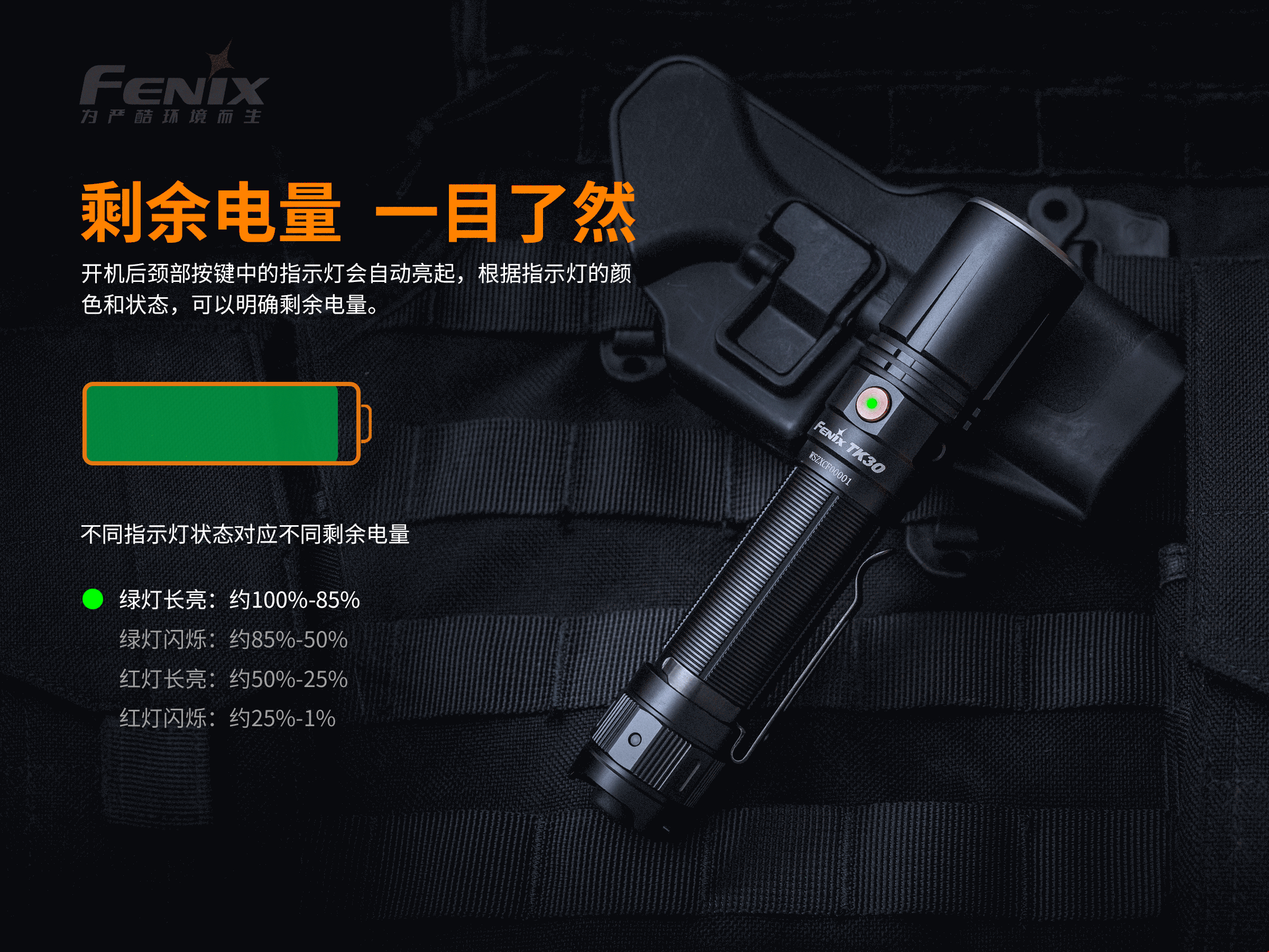 fenixtk30白激光战术手电